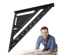 Règle Triangle en Métal - Règle Métrique Graduée - Rapporteur Géométrique en Métal pour des Mesures Précises en Dessin, en Ingénierie, en Architecture, en Travail du Bois et en
