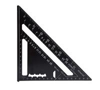 Règle Triangulaire, 7 Pouces, Vitesse métrique, Alliage d'aluminium carré, oxydation Noire, toiture, Guide de Disposition du rapporteur d'angle Triangulaire 26x18.6x18.5cm (métrique)
