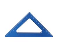 Règle triangulaire bleue 90 degrés métrique en alliage d'aluminium carré outil de mesure du bois