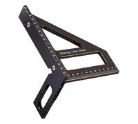 Règle triangulaire de menuisier carrée à 45 à 90 degrés pour mesurer avec précision la fabrication et la construction de meubles - Double échelle - Travail du bois - Règle triangulaire