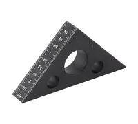Règle triangulaire en alliage d'aluminium 45/90 degrés pour le travail du bois, outil de mesure pour charpentiers et amateurs, 100 x 70 x 15 mm