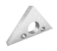 Règle triangulaire en alliage d'aluminium pour le travail du bois, équerre de mesure de 45 degrés, double échelle en pouces pour menuiserie, outil de mise en page pour bricolage de coupe du bois