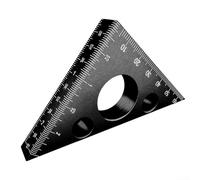 Règle triangulaire en alliage d'aluminium pour le travail du bois, équerre de mesure de 45 degrés, double échelle en pouces pour menuiserie, outil de mise en page pour bricolage de coupe du bois