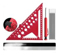 Règle triangulaire en alliage d'aluminium pour un transfert d'angle précis pour les projets de travail du bois et de la tôle avec échelles de 45 et 90 degrés (D)