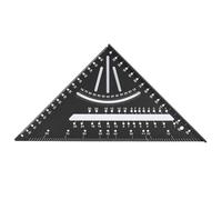 Règle triangulaire en aluminium, règle triangulaire pour le travail du bois avec des graduations précises de 30°, 45°, 60° et 90°, règle à angle droit métrique gravée au pour (Noire)