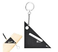 Règle triangulaire en d'aluminium, règle triangulaire pour le travail du bois - Mini règle à angle droit | Outil de mesure Portable avec porte-clés, rapporteur de à 90/45 degrés en métallique po
