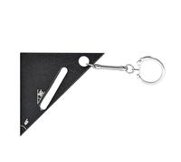 Règle triangulaire en d'aluminium, règle triangulaire pour le travail du bois - Petit rapporteur portable | Mini outil d'angle carré avec porte-clés, équerre de charpentier en aluminium pour la mesure