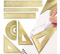 Règle triangulaire en laiton pour mesure d'angle et calcul linéaire de la distance dans les travaux de rédaction académiques et professionnels (E)
