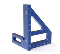 Règle triangulaire multi-angles, traceur d’onglets avec jauge d’angles de 45 et 90 degrés, outil de traçage en bois en alliage d’aluminium pour menuisiers et bricolage (Bleue)