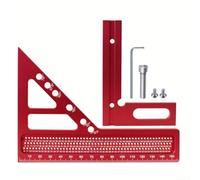 Règle triangulaire pour le travail du bois avec rapporteur, jauge biseautée réglable de 0 à 90 degrés pour outil de mesure de menuiserie, détecteur d'angle en alliage d'aluminium avec 6 trous