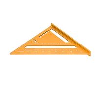 Règle triangulaire pour le travail du bois en alliage d'aluminium, 18,5 cm et 26 cm, outil de mesure à échelle claire pour les projets de menuiserie et l'artisanat de bricolage (Or)
