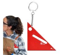 Règle triangulaire pour le travail du bois, règle triangulaire en métal | Petit rapporteur portable,Règle portative de 90/45 degrés, porte-clés d'outils de mesure en métallique pour le travail du bois
