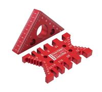 Règle triangulaire professionnelle en aluminium avec échelle pouce/métrique, angles de 45/90° - Outil de mesure de précision durable multifonction pour projets de menuiserie, construction, bricolage