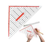 Règle triangulaire - Rapporteur transparent multifonctionnel de 32,51 cm, grand angle, outil de mise en page précis | ingénieurs, architectes, étudiants, bureau, salle de classe, mathématiques