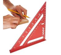 Règle triangulaire - Règle métrique d'ingénieur pour le travail du bois | Base en alliage d'aluminium avec marquages gravés et guide à angle droit pour la menuiserie, la construction, le dessin et la