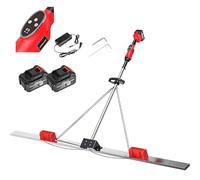 Règle Vibrante Béton Électrique 48W, Vibreur Béton Sans Fil Double Moteur Avec Contrôle De Vitesse 9 Niveaux, Batterie 25000mAh Et Plaque Acier 8cm Pour Nivellement Rapide(1Battery,180CM)