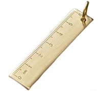 Règle vintage en laiton avec double échelle de mesure pour les projets scolaires et d'artisanat - Design géométrique élégant en cuivre - Bord droit - Outil de papeterie portable - 13 cm (C)