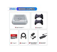 (Règlement européen 256G) Game Box Super Console X Console de jeux vidéo rétro compatible avec 90 000