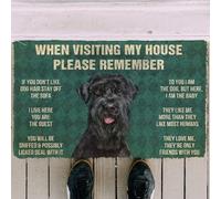 Règlement Intérieur Personnalisé du Schnauzer Géant Paillasson Intérieur Doux Welcome Paillassons Lavable en Machine Tapis De Bain pour Baignoire Couloir Salon 40X60 Cm