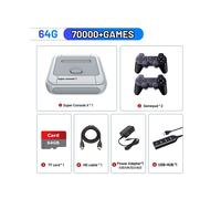 (Réglementation européenne 64G) Game Box Super Console X Console de jeux vidéo rétro compatible avec