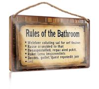 Règles de décoration de porte d'entrée pour salle de bain : propre, chasse d'eau, lavage des mains. Panneaux sarcastiques drôles pour décoration de salle de bain (20 x 30 cm)