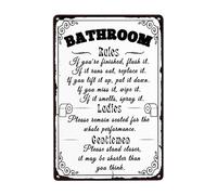 Règles De Salle De Bain Amusantes, Tenez-Vous Plus Près, C'Est Plus Court Que Vous Ne Le Pensez Plaque Étain Signe Vintage Affiche Poster Plaque Rétro Métallique Panneau Pour Salle De Bain Salon