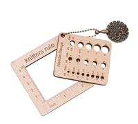 Règles de tricot en bois, contrôle de la filature en bois carré - Outil de tricot d'écailles transparentes - Règles de Règle de tricot portable et sûr pour un