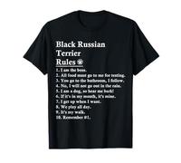 Règles drôles de Chien Terrier Russe Noir T-Shirt
