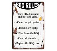 Règles du barbecue : Éteignez tous les brûleurs et la vanne de la bouteille de gaz. Plaque décorative amusante et originale pour la maison, le jardin, les cafés, les bureaux, les magasins, les bars e