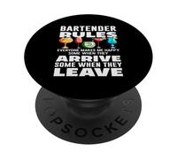 Règles du Barman : Tout Le Monde me Rend Heureuse Arrive Leave PopSockets PopGrip Adhésif