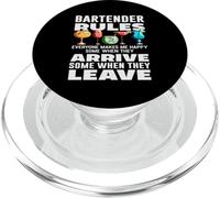 Règles du Barman : Tout Le Monde me Rend Heureuse Arrive Leave PopSockets PopGrip pour MagSafe