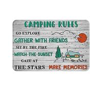 Règles du Camping Partez Explorer Rassemblez-Vous avec Vos Amis Welcome Paillassons Lavable en Machine Paillasson Intérieur Doux Paillasson D'Entree pour Extérieur Salon Baignoire 40X60Cm