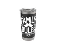Règles familiales : amour, rire et ensemble Gobelet isotherme en acier inoxydable double paroi