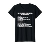 Règles pour Sortir avec ma Fille Papa Cadeaux T-Shirt, Femme, Noir, 3XL