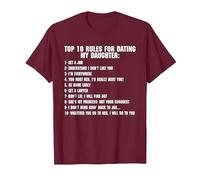 Règles pour Sortir avec ma Fille Papa Cadeaux T-Shirt, Homme, Marron, 3XL