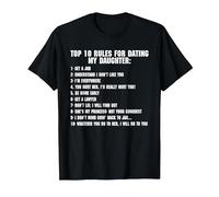 Règles pour Sortir avec ma Fille Papa Cadeaux T-Shirt, Homme, Noir, 3XL