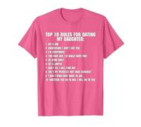 Règles pour Sortir avec ma Fille Papa Cadeaux T-Shirt, Homme, Rose Chiné, M