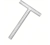 Reglet Règle intégrée en acier inoxydable forme de T avec angle droit 90 degrés et échelle épaissie(200x150mm)