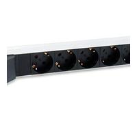 Regleta alimentacion aluminio rack 19 1u 6 tomas tipo shucko euro con magnetotermico cable 1.8m