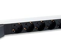 Regleta alimentacion aluminio rack 19 1u 6 tomas tipo shucko euro con magnetotermico cable 1.8m