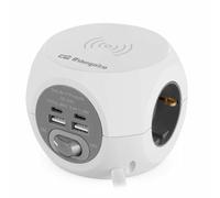 REGLETA EN 4500 CON CARGA INALMBRICA/ 3 TOMAS DE CORRIENTE/ 2 USB A - 2 USB TIPO C/BLANCA Y GRIS ORBEGOZO