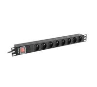 REGLETA LANBERG RACK PDU 19 "(1U, 16A, 8X 230V PL, 2M, NEGRO) PDU-08E-0200-BK