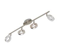 Réglette 4 Spots LED Ronds BRILONER 4W/330 lm Nickel Mat