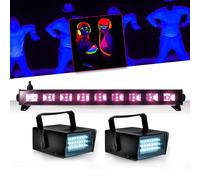 Réglette Barre Néon Lumière noire 9x3WFLUO BLACK LIGHT Halloween + 2 Mini LEDSTROBE LED