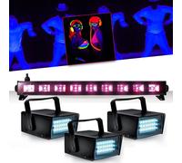 Réglette Barre Néon Lumière noire 9x3WFLUO BLACK LIGHT Halloween + 3 Mini LEDSTROBE LED