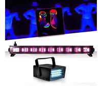 Réglette Barre Néon Lumière noire 9x3WFLUO BLACK LIGHT Halloween + Mini LEDSTROBE LED