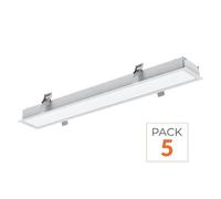 Réglette Encastrable LED 120cm 35W Blanc (Lot de 5) - Blanc Neutre 4000K - 5500K