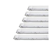 Réglette étanche 150 cm double pour Tube LED T8 IP65 (Boitier vide) - Pack de 6