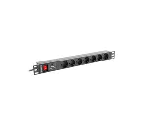 Réglette - LANBERG - 1U - 16A - 7 Prises - 2M - Noir