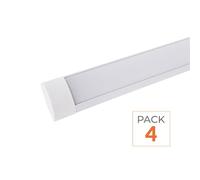 SILAMP Réglette LED 120cm 48W (Pack de 4) - Blanc Neutre 4000K - 5500K